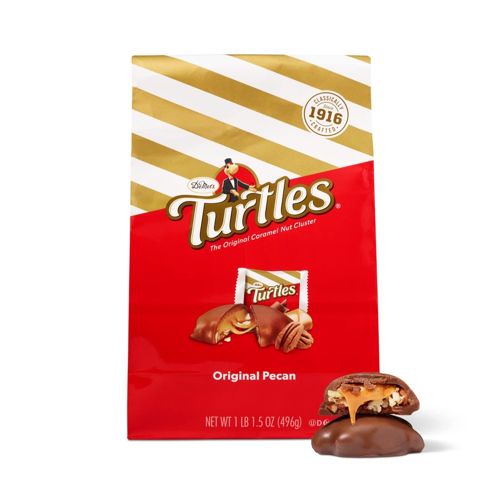 DeMet's Turtles Milk Chocolate Caramel Nut Cluster (17.5 Ounce, 1 Bag) | Original Pecan | Perfect Grab-N-Go Snack or Sit & Savor | Gooey, Nutty Chocolate in Distinctive Cluster Shapes