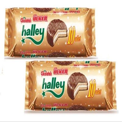 Ulker Halley Chocolate Covered Biscuit filled with Marshmallow Halal