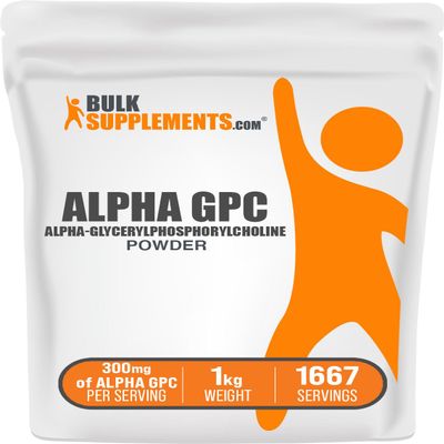 BulkSupplements.com Alpha GPC Powder - Choline Supplements, Alpha GPC 300mg - Unflavored & Gluten Free, 600mg per Serving, 1kg (2.2 lbs) (Pack of 1)