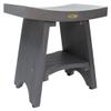 CoastalVogue 18 Inch Lunar Gray Serenityy Waterproof Teak Wood Shower Bench Stool Seat Chair for Inside Shower Provides Safety, Storage, and Organization for Bathroom Accessories view 4