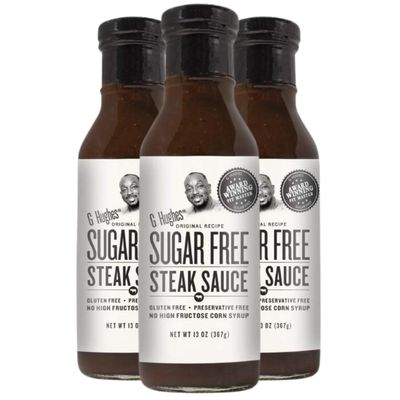 G Hughes Sugar Free, Steak Sauce - Gluten Free Steak Sauces, Sugar Free Steak Sauce, Sugar Free BBQ Sauces, Gluten Free BBQ Sauces, No Preservatives - 13 Oz (3-Pack)