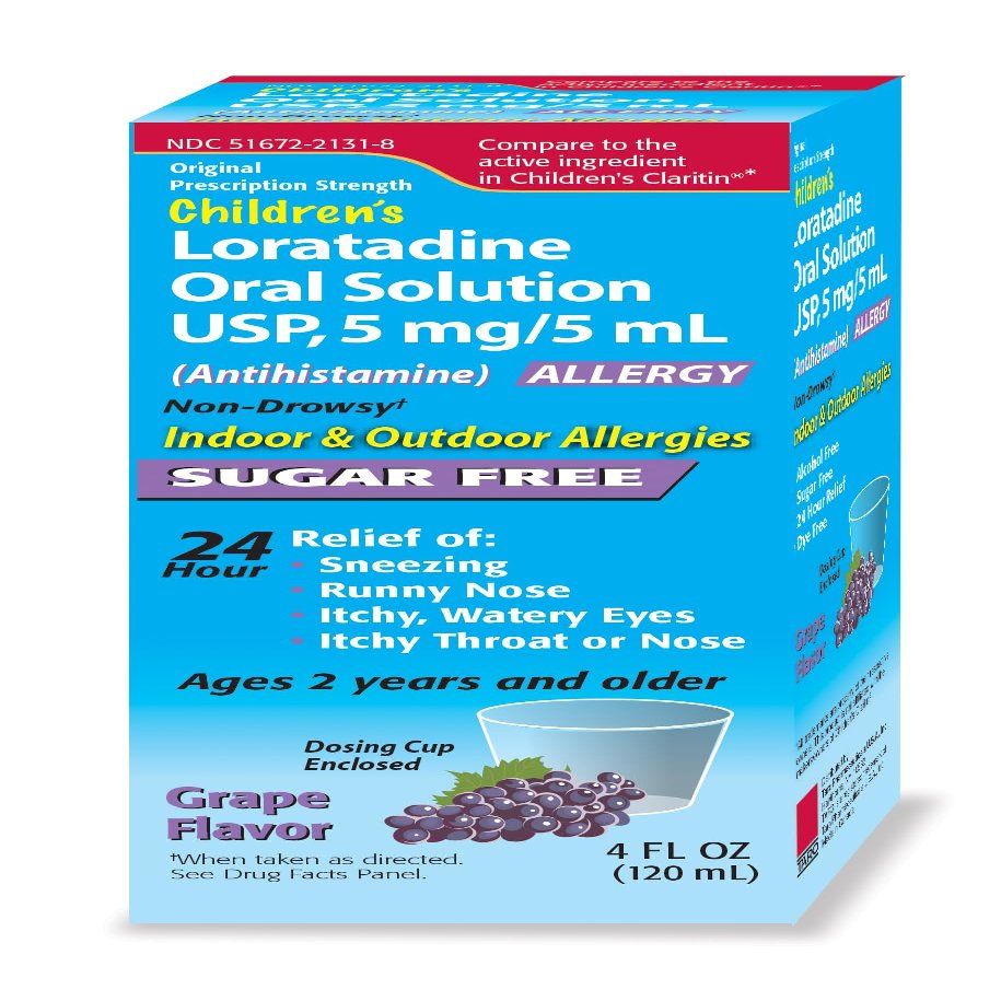 Childrens Oral Solution, Grape Flavor, Non-Drowsy 24h Relief of Sneezing, Runny Nose, Itchy Watery Eyes, Itchy Throat or Nose, Antihistamine, Indoor & Outdoor Allergies