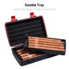 CIGARLOONG Cigar Humidor Travel Cigar Case Double Layer with Hygrometer and Humidifier(Color:Orange) view 2