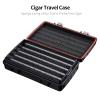 CIGARLOONG Cigar Humidor Travel Cigar Case Double Layer with Hygrometer and Humidifier(Color:Orange) view 3