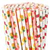 200 Pieces Fruit Paper Straws for Drinking Cute Strawberry Pineapple Orange Patterned Paper Straws 7.75 Inches for Cocktail Birthday Luau Summer Party Supplies view 1