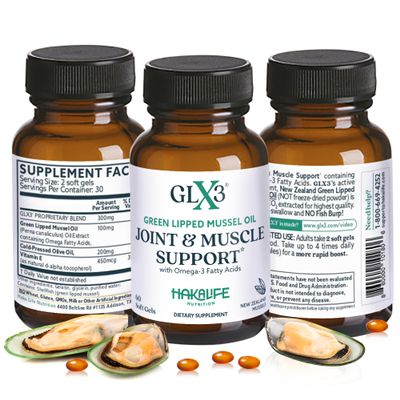 GLX3 Extra Strength Green Lipped Mussel Oil Capsules - Long-Lasting Joint Comfort Supplement - Support for Aches, Soreness - Naturally Rich in Omega 3 & Chondroitin Sulfate 180 Tablets
