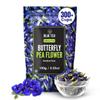 BLUE TEA - Butterfly Pea Flower Tea - 3.52 Oz (300+ Cups) Loose | Antioxidant Rich | Chemical Free - Caffeine Free - Detox Tea - Flower Based - Non Bitter | Zipper Packaging view 1