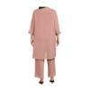 Le Bos Women's Elegant 3-Piece Satin-Trimmed Pant Set with 3/4 Sleeve Jacket, Rose Gold, 20 view 2