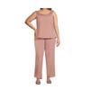 Le Bos Women's Elegant 3-Piece Satin-Trimmed Pant Set with 3/4 Sleeve Jacket, Rose Gold, 20 view 3