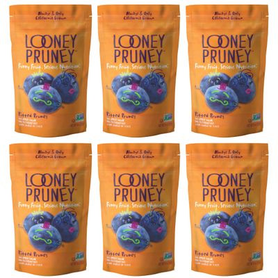 Looney Pruney Pitted Dried Prunes for the Entire Family | Always California-Grown | Kosher | No Added Sugar & No Preservatives (6 pack)
