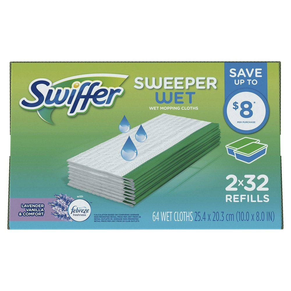 Sweeper Wet Refills 64 ct. Lavender & Vanilla Comfort Powerful Dirt Dissolving Cleansers