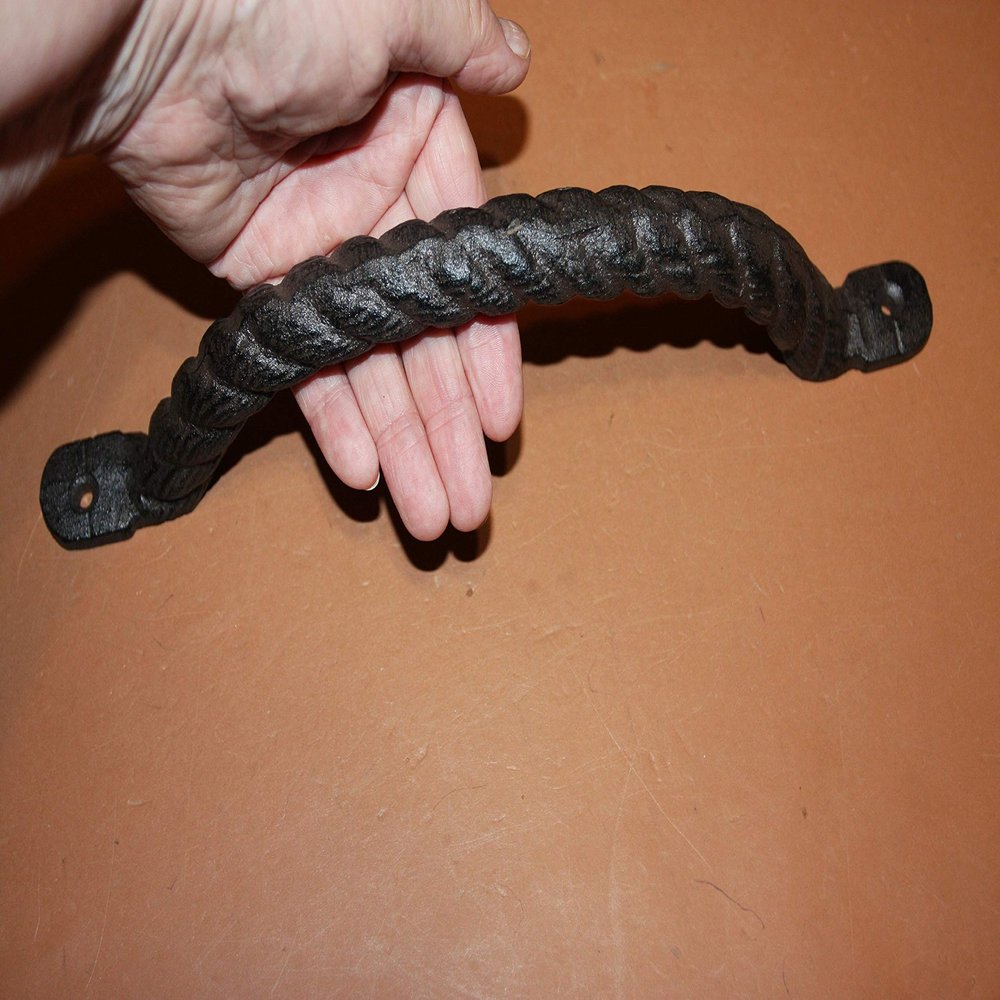 Southern Metal DIY Country Western Casket Hardware, Rope Design Casket Handles, Cast Iron 12 1/4" Long ~ Set of 6 ~ HW-83
