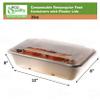 29oz Compostable Eco Friendly Container Trays with Clear Lids [250 PACK] - Rectangular Oblong Tree Free Sugarcane Bagasse Meal Prep Bento Boxes Take Out Catering Microwave Deep Container by EcoQuality view 3