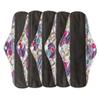 5 Pieces Charcoal Bamboo Mama Cloth/Menstrual Pads/Reusable Sanitary Pads (Swirl Purple, Regular (10 inch)) view 1