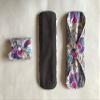 5 Pieces Charcoal Bamboo Mama Cloth/Menstrual Pads/Reusable Sanitary Pads (Swirl Purple, Regular (10 inch)) view 3