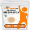 BulkSupplements.com Organic Rice Protein Powder - Vegan Plant Protein, Unflavored - Vegan & Gluten Free, 30g per Serving, 100g (3.5 oz) (Pack of 1) view 1