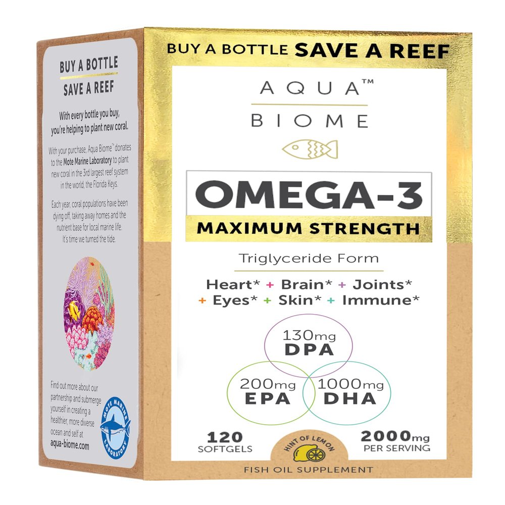 Enzymedica Aqua Biome Fish Oil, Maximum Strength, 120 Count