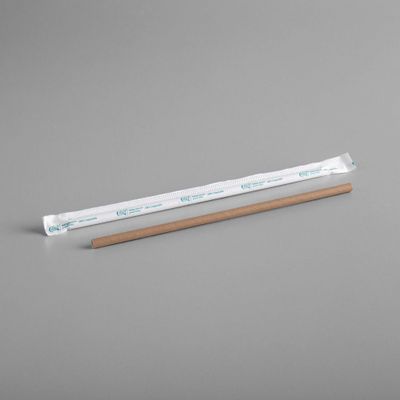 TableTop King 7 3/4" Kraft Jumbo Wrapped Compostable Paper Straw - 3200/Case