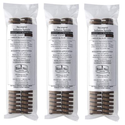American Oak Infusion Spiral for Aging Whiskey, Wine & Beer (Pack of 6) | 8" Medium Toast Wood Spirals for Whiskey Sticks | Barrel Aged in a Bottle Infusion Spiral for Wine Making & Craft Beer