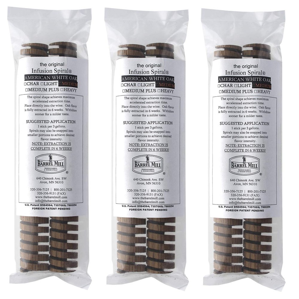 American Oak Infusion Spiral for Aging Whiskey, Wine & Beer (Pack of 6) | 8" Medium Toast Wood Spirals for Whiskey Sticks | Barrel Aged in a Bottle Infusion Spiral for Wine Making & Craft Beer