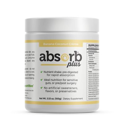 Absorb Plus Isolate Protein - Diet Supplement for Improved Gut Health, Extra Nutritional Support, Non-GMO, Gluten-Free, Lactose-Free, Casein-Free (100 g, Banana Coconut Creme)