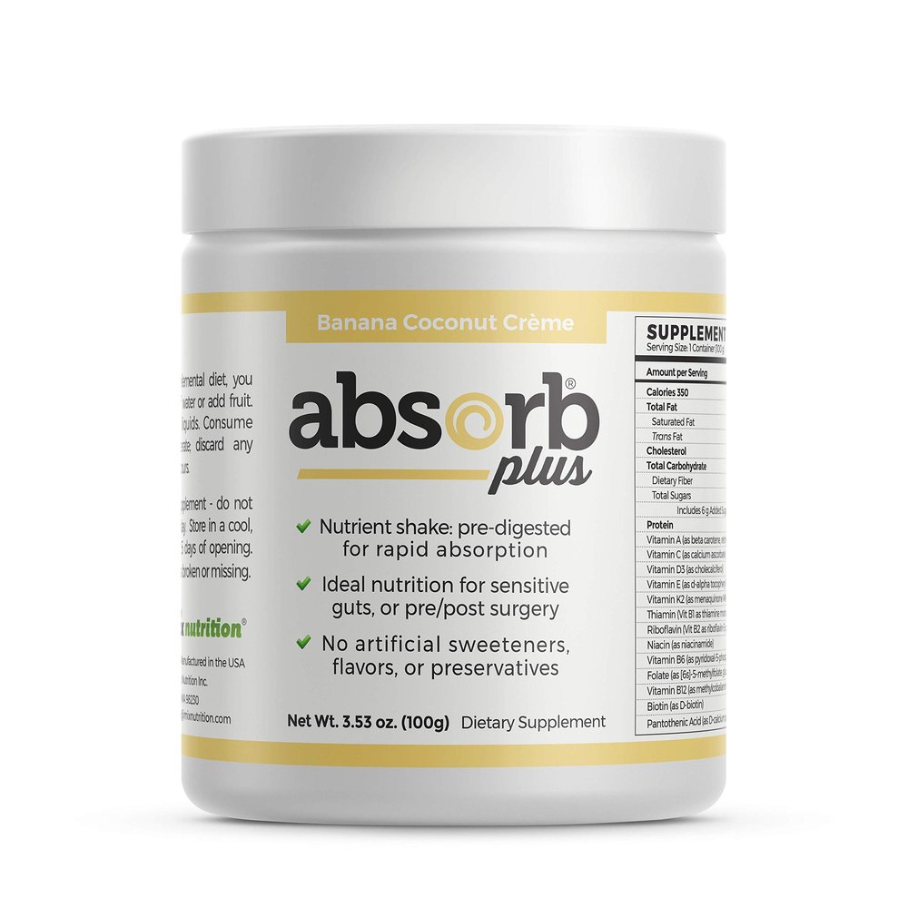 Absorb Plus Isolate Protein - Diet Supplement for Improved Gut Health, Extra Nutritional Support, Non-GMO, Gluten-Free, Lactose-Free, Casein-Free (100 g, Banana Coconut Creme)