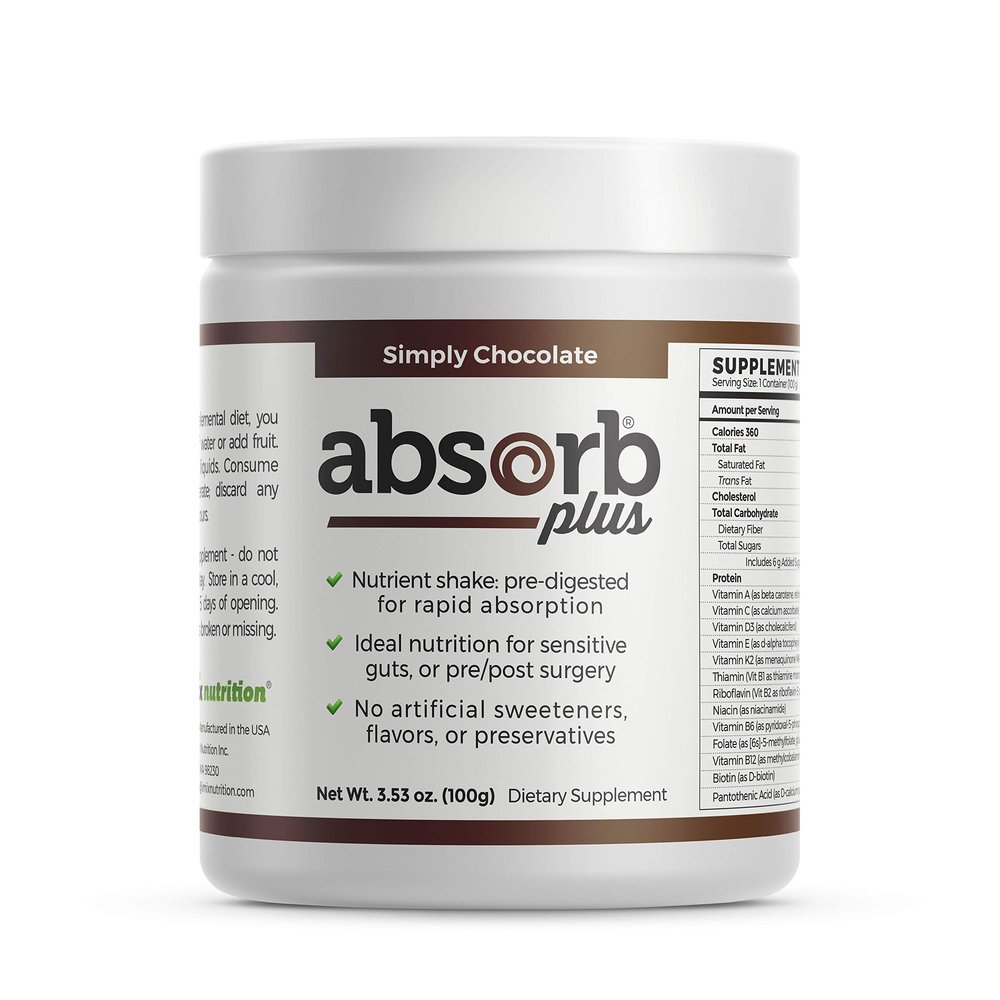 Absorb Plus Isolate Protein - Diet Supplement for Improved Gut Health, Extra Nutritional Support, Non-GMO, Gluten-Free, Lactose-Free, Casein-Free (100 g, Simply Chocolate)