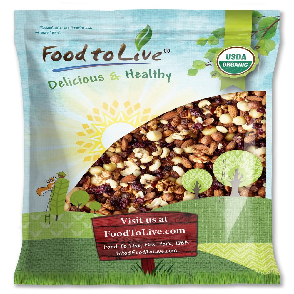 The Magnificent Seven Raw Organic Nuts and Berries Mix, 4 Pounds  Almonds, Cashews, Hazelnuts, Macadamias, Walnuts, Cranberries, Raisins, Non-GMO, Non-Irradiated, Vegan