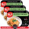 KJ Poultry Kosher Ready Meals - Stuffed Chicken Breast Rice, MRE Meat Meals Ready to Eat, Gluten Free, Halal, (3 Pack) Prepared Entree Fully Cooked, Shelf Stable Microwave Dinner, Travel Military view 1