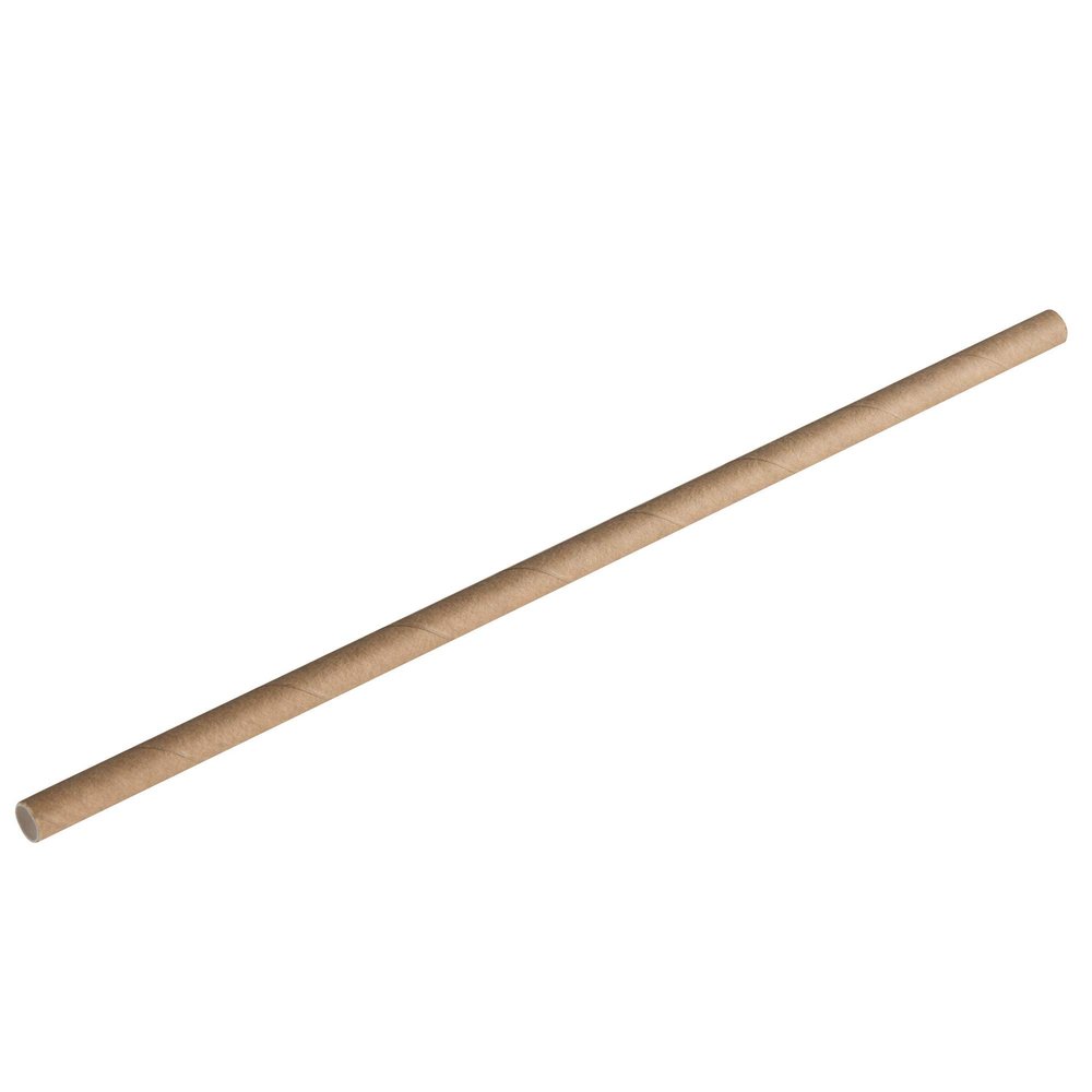 TableTop King 7 3/4" Kraft Jumbo Unwrapped Compostable Paper Straw - 4800/Case