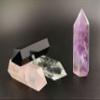 Set of 4 Healing Crystal Wands | Amethyst Crystal, Clear Quartz Crystal Wand & Rose Quartz Crystal Points,Black Obsidian| 6 Faceted Reiki Chakra Meditation Therapy view 3