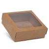 100ea - 4 X 4 X 1-3/4 Kraft Square Window Cookie Box view 1