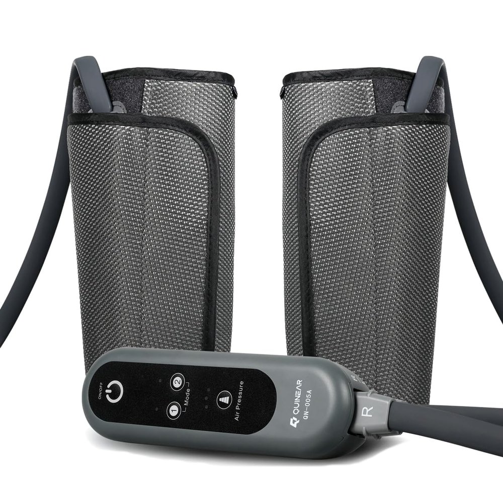 QUINEAR Air Compression Leg Massager for Circulation & Pain Relief, Calf Massagers with 2 Modes & 3 Intensities, Sequential Compression Device (SCD) for RLS, Edema, FSA-HSA - Ideal Gift