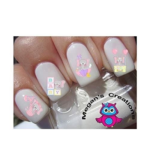 Baby Elephant Girl Baby Shower Nursery Nail Art Decals