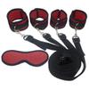 Soft Sleep Eye Mask Blindfold with Bed Strap Kit Dark Red view 1