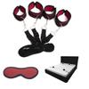Soft Sleep Eye Mask Blindfold with Bed Strap Kit Dark Red view 2