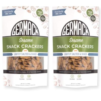 Germack Pistachio Company, Roasted and Salted Sesame Sticks Snack Cracker, 7 ounce bag, Set of 2