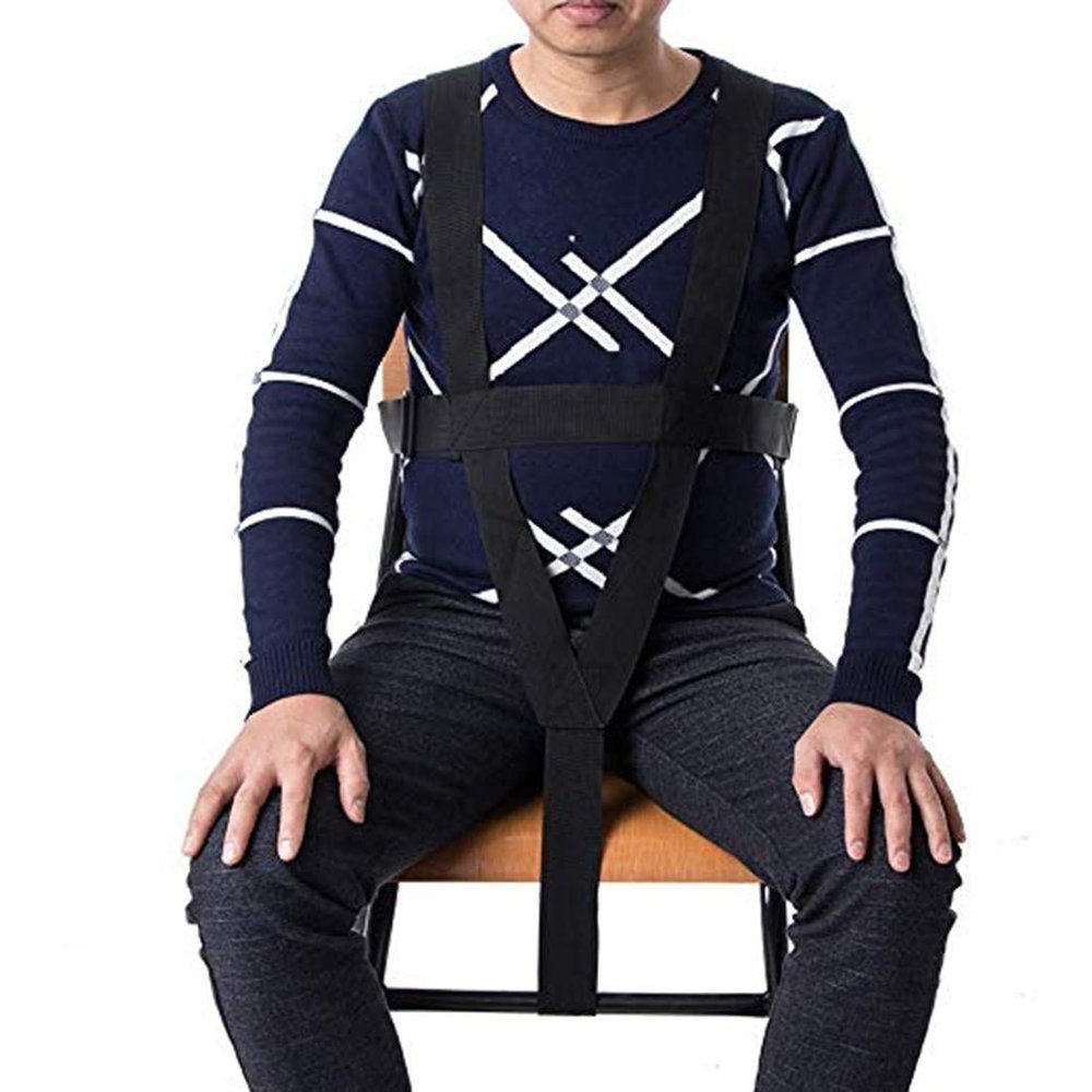 Jeamive Wheelchair Seat Belt, Adjustable Wheelchair Safety Harness, Heavy Duty Medical Restraints Chest Harness, Wheelchair Strap Belt