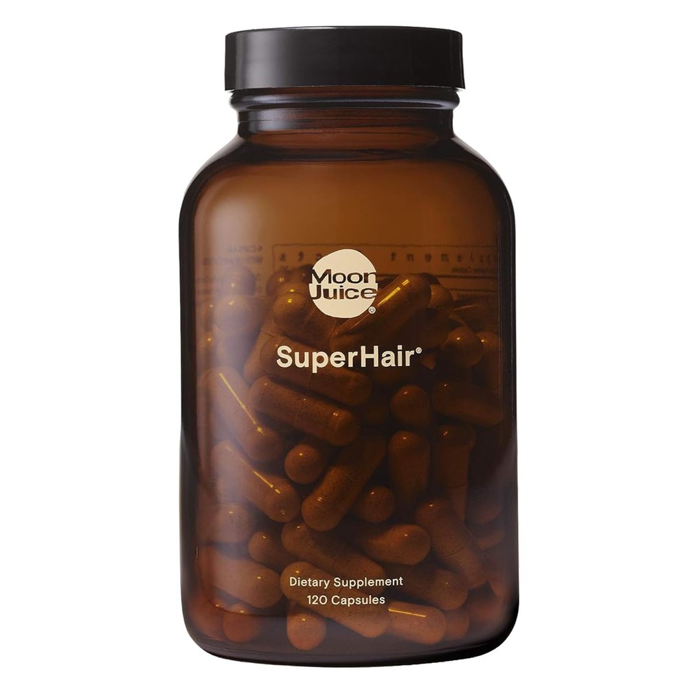 Moon Juice SuperHair Hair Growth Vitamins for Women & Men with Biotin & Saw Palmetto - Clinical Strength Multivitamin Hair Supplement for Healthier, Stronger, Thicker Hair, 120 Capsules - 30 Servings