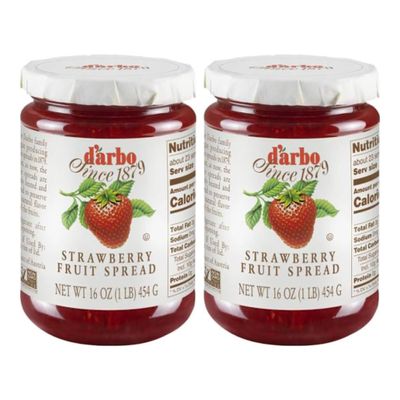 Darbo All-Natural Strawberry Fruit Spread, 16 oz (2 Pack) | Crafted Tradition | Pure Fruit Flavor No Artificial PreservativesEnsuring a Naturally Sweet and Flavorful Spread.