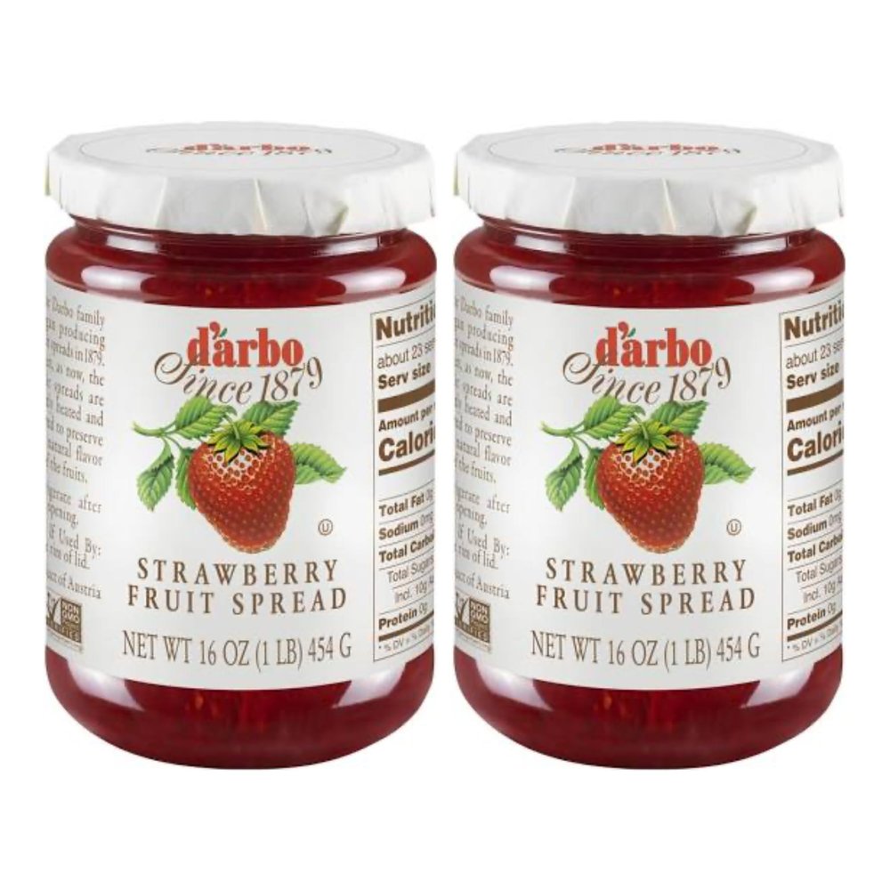 Darbo All-Natural Strawberry Fruit Spread, 16 oz (2 Pack) | Crafted Tradition | Pure Fruit Flavor No Artificial PreservativesEnsuring a Naturally Sweet and Flavorful Spread.