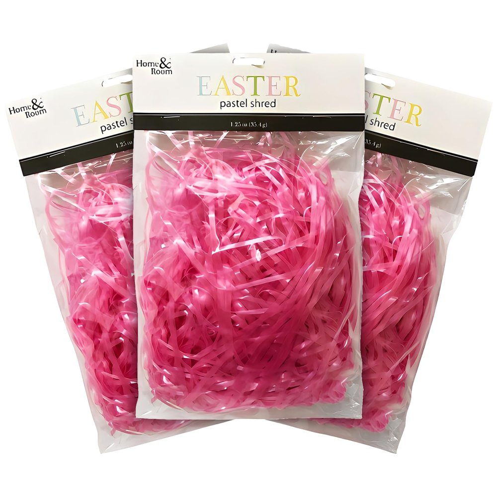 Brite Star 1.25oz Easter Plastic Grass, Pink (Set of 3)