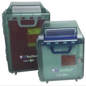 BD Sharps Recycled Green Locking Wall Cabinet, Shield, 5.4 Q 305098