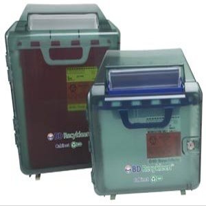 BD Sharps Recycled Green Locking Wall Cabinet, Shield, 5.4 Q 305098