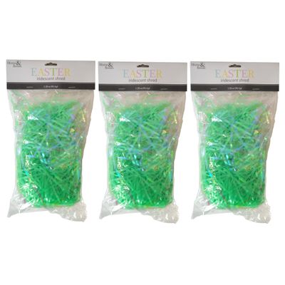 Brite Star 1.25oz Easter Iridescent Plastic Grass, Lime (Set of 3)