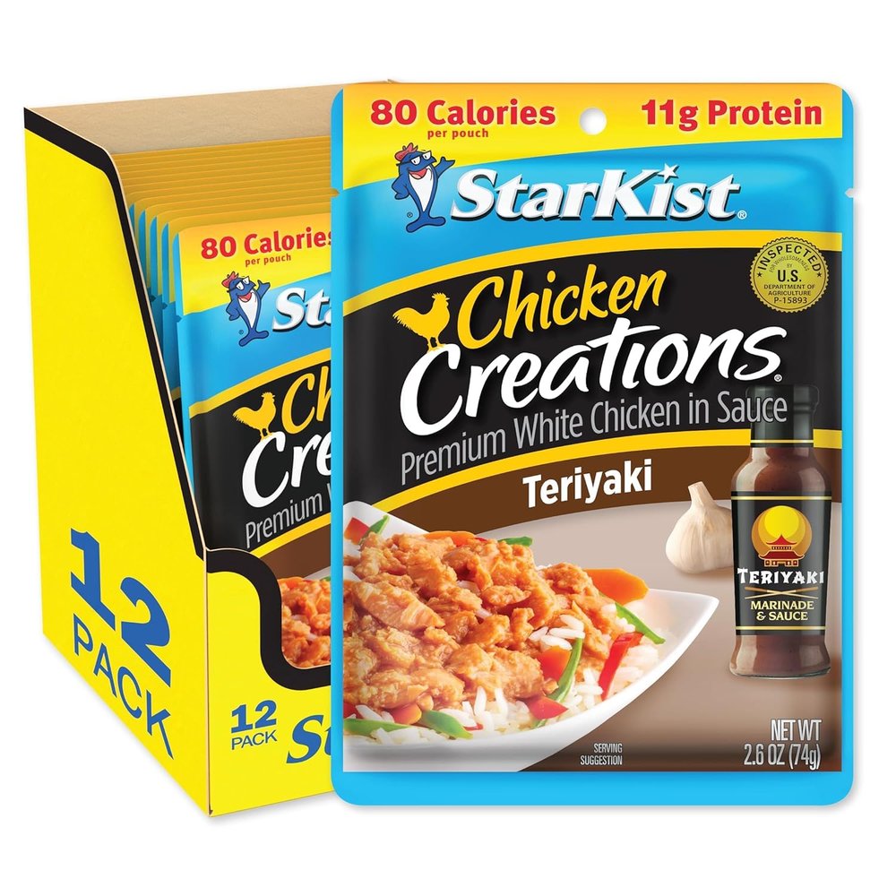 StarKist Chicken Creations Teriyaki Pouch (2.6 oz - 12 Pack) Fully Cooked High Protein White Meat, No Draining, Ready to Eat for Salad and Sandwiches