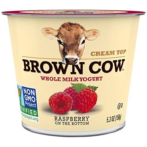 Expect MoreBrown Cow Cream Top Raspberry on the Bottom Whole Milk Yogurt 5.3 oz pack of 12