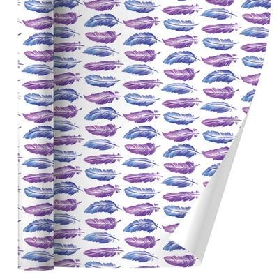 GRAPHICS & MORE Painterly Feathers Pattern Gift Wrap Wrapping Paper Rolls