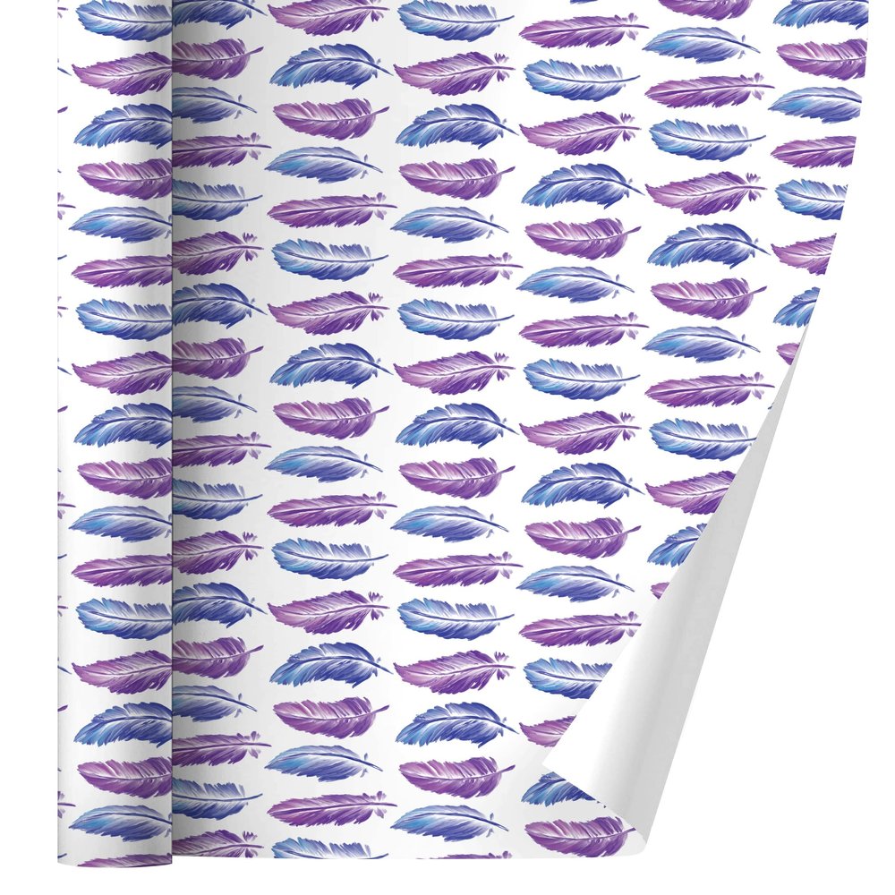 GRAPHICS & MORE Painterly Feathers Pattern Gift Wrap Wrapping Paper Rolls