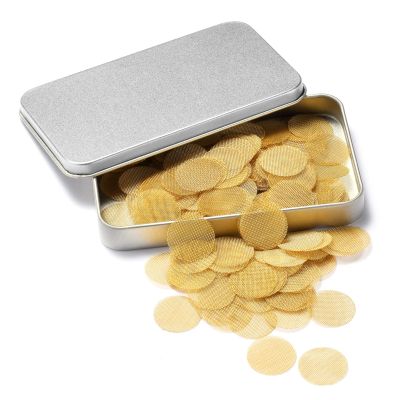 200pcs 5/8 Inch Brass Pipe Screens, 5/8 Inch Brass Pipe Screen with Storage Box
